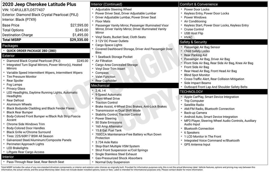 2020 Jeep Cherokee Latitude Plus