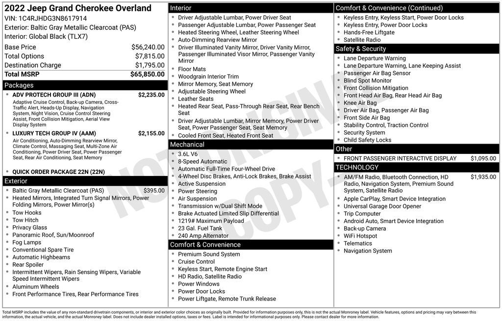 2022 Jeep Grand Cherokee Overland