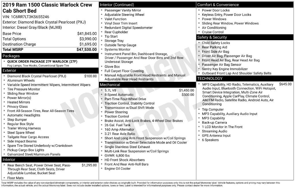2019 RAM 1500 Classic Warlock