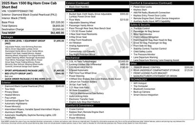 2025 RAM 1500 Big Horn/Lone Star