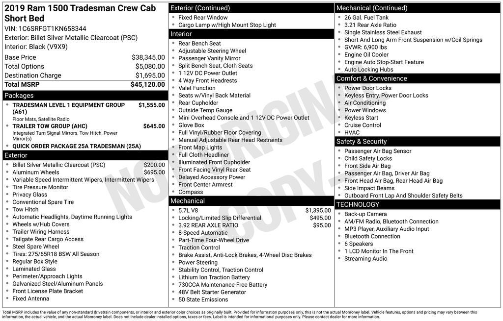 2019 RAM 1500 Tradesman
