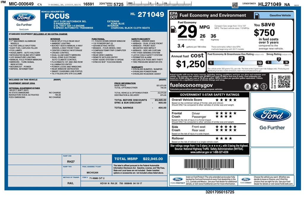 2017 Ford Focus SEL