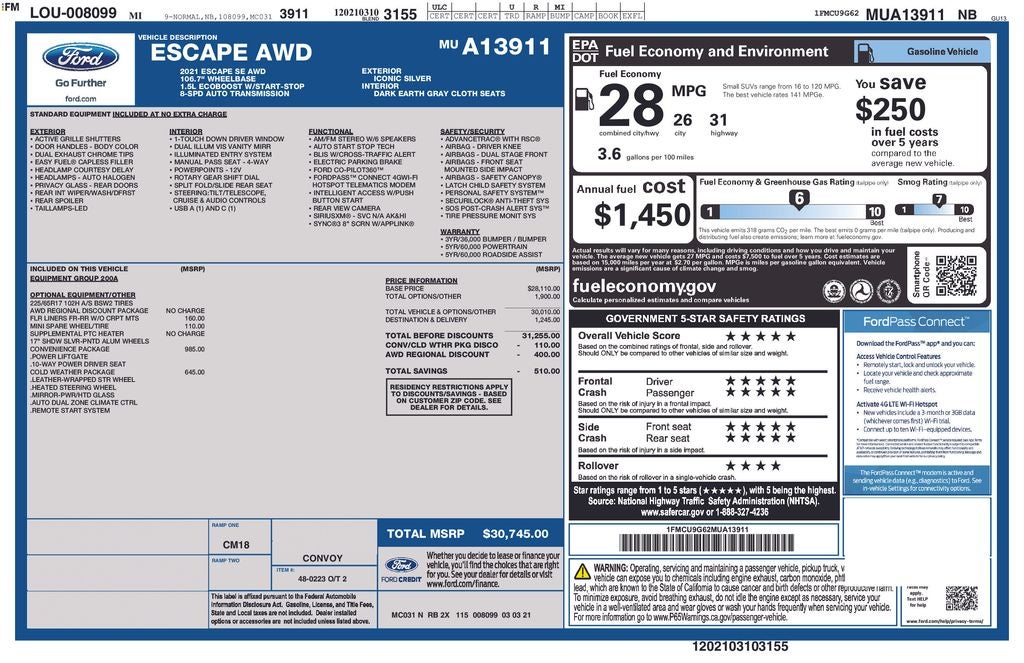 2021 Ford Escape SE