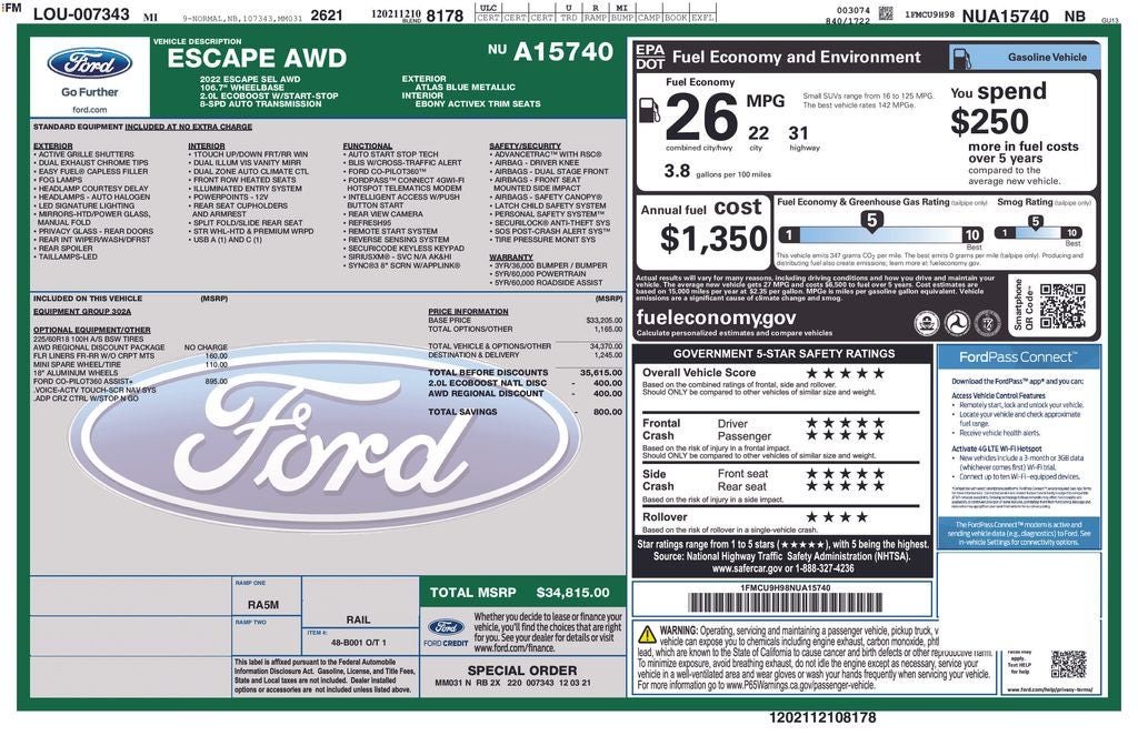 2022 Ford Escape SEL