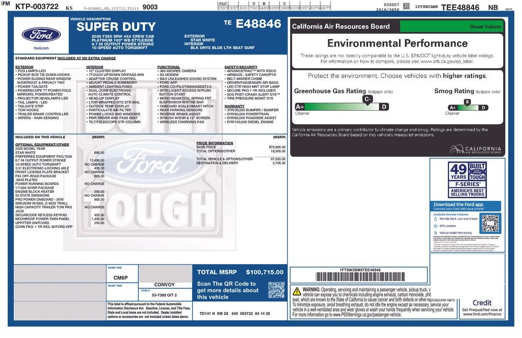 2026 Ford F-250SD Platinum