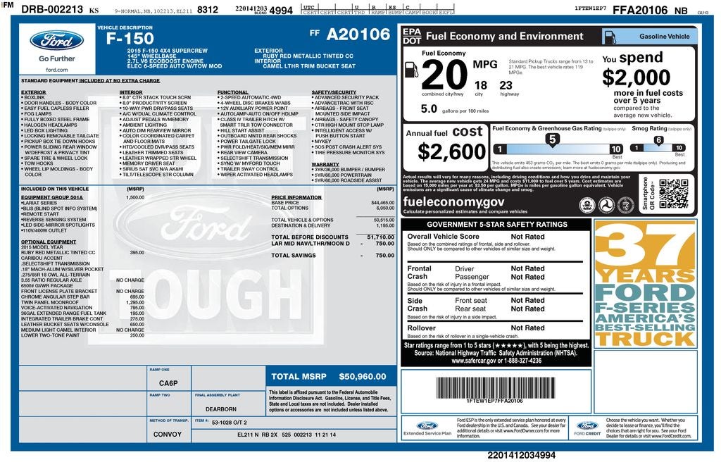 2015 Ford F-150 Lariat