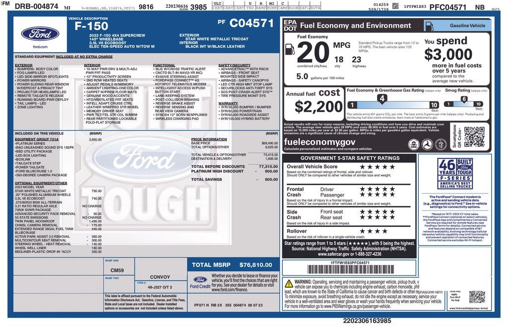 2023 Ford F-150 Platinum