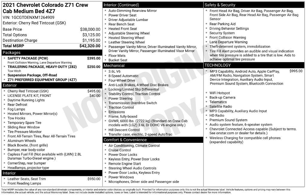 2021 Chevrolet Colorado Z71
