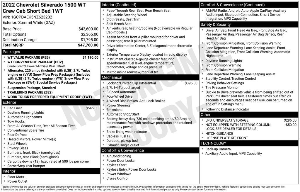 2022 Chevrolet Silverado 1500 WT