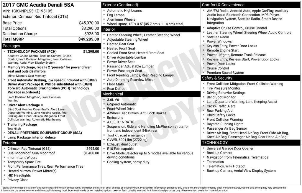 2017 GMC Acadia Denali
