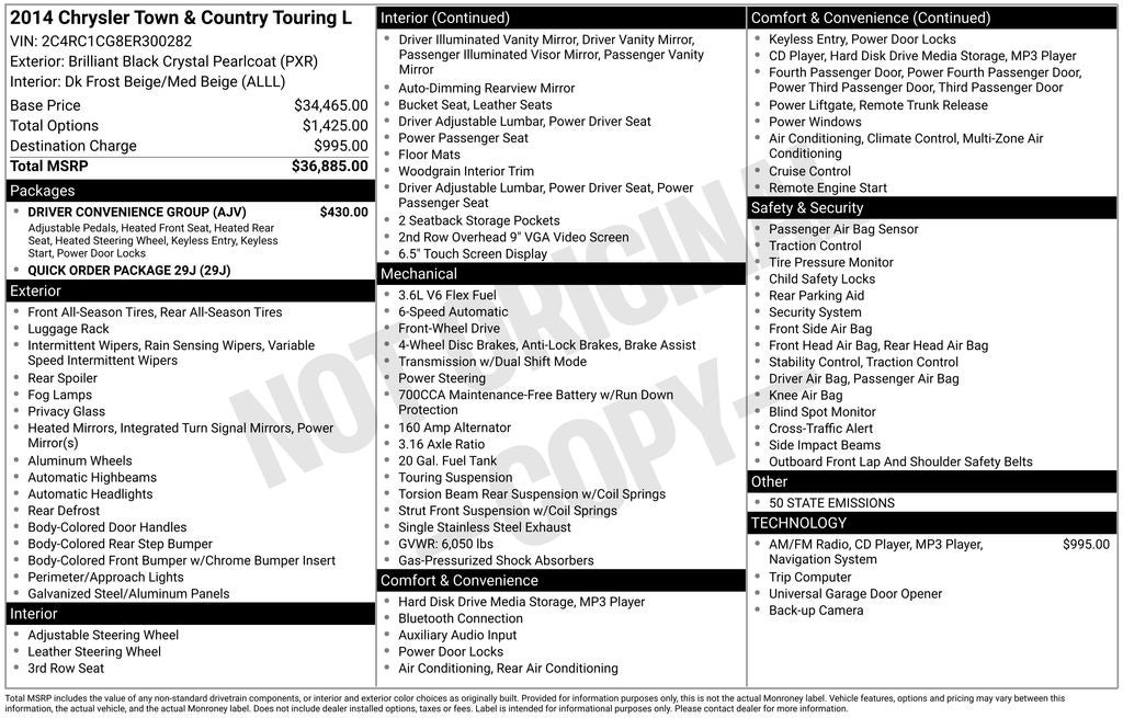 2014 Chrysler Town & Country Touring-L
