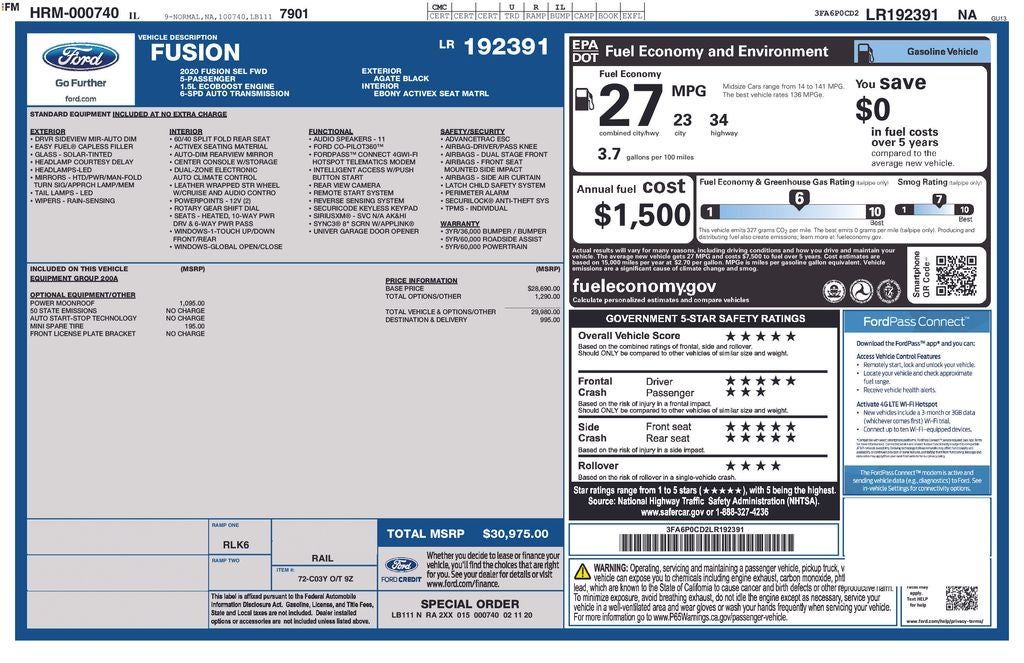 2020 Ford Fusion SEL