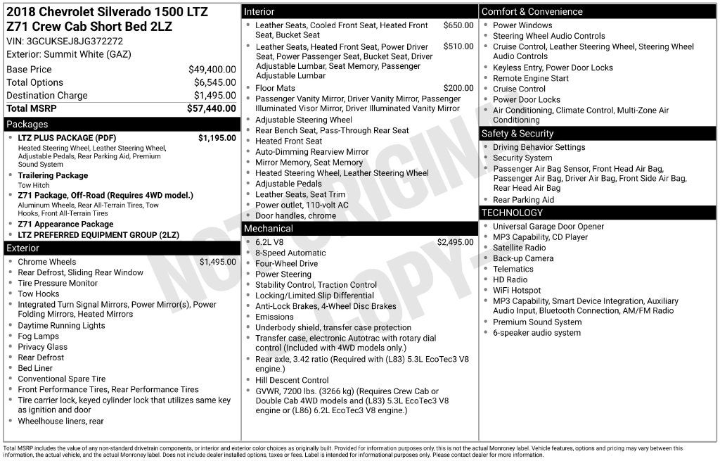 2018 Chevrolet Silverado 1500 LTZ 2LZ