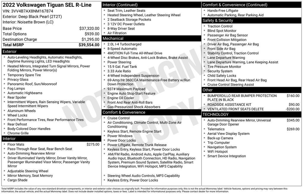 2022 Volkswagen Tiguan 2.0T SEL R-Line