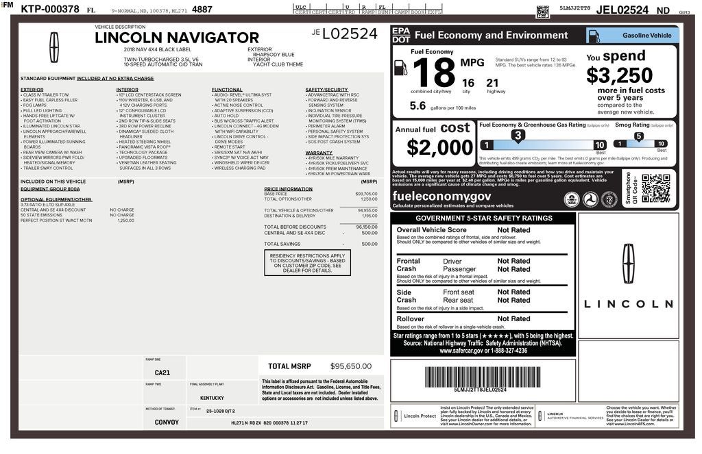 2018 Lincoln Navigator Black Label