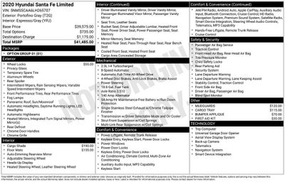 2020 Hyundai Santa Fe Limited