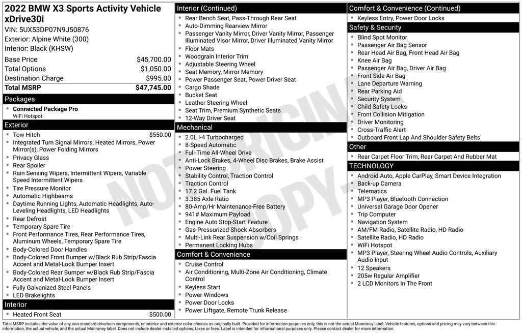 2022 BMW X3 xDrive30i