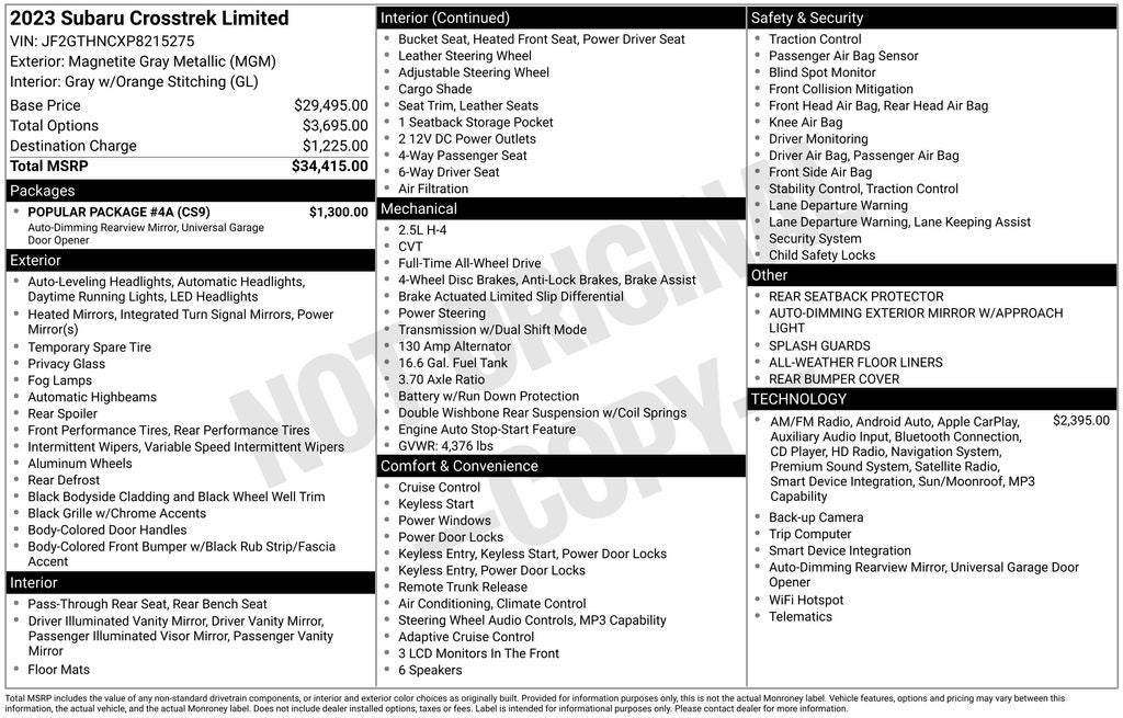 2023 Subaru Crosstrek Limited