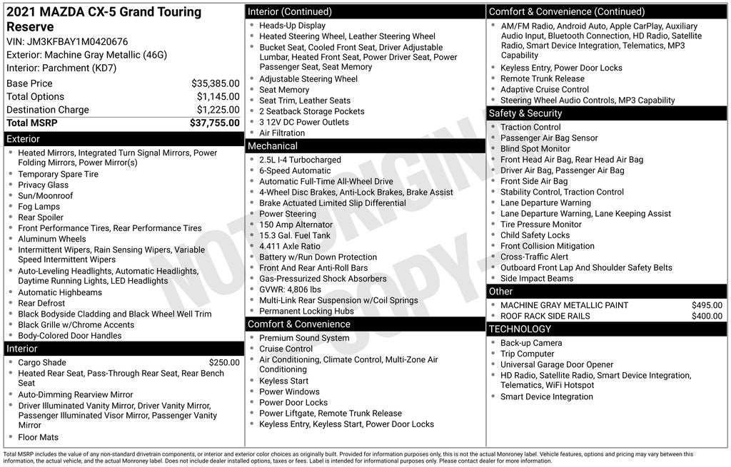 2021 Mazda Mazda CX-5 Grand Touring Reserve