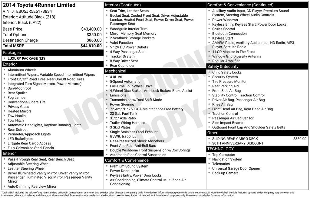 2014 Toyota 4Runner Limited