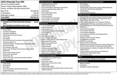 2025 Chevrolet Trax 2RS