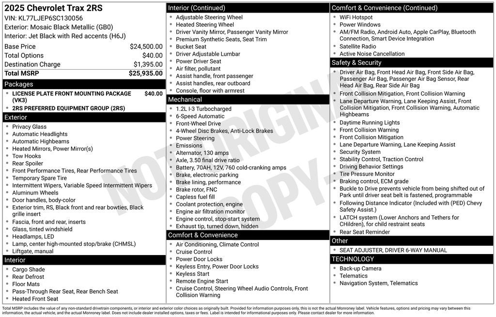 2025 Chevrolet Trax 2RS