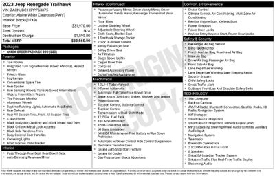 2023 Jeep Renegade Trailhawk